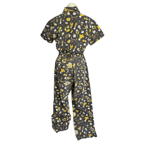 Rare Big Bud Press Short Sleeve Jumpsuit in Cookbook Print Brown Medium - Picture 8 of 16